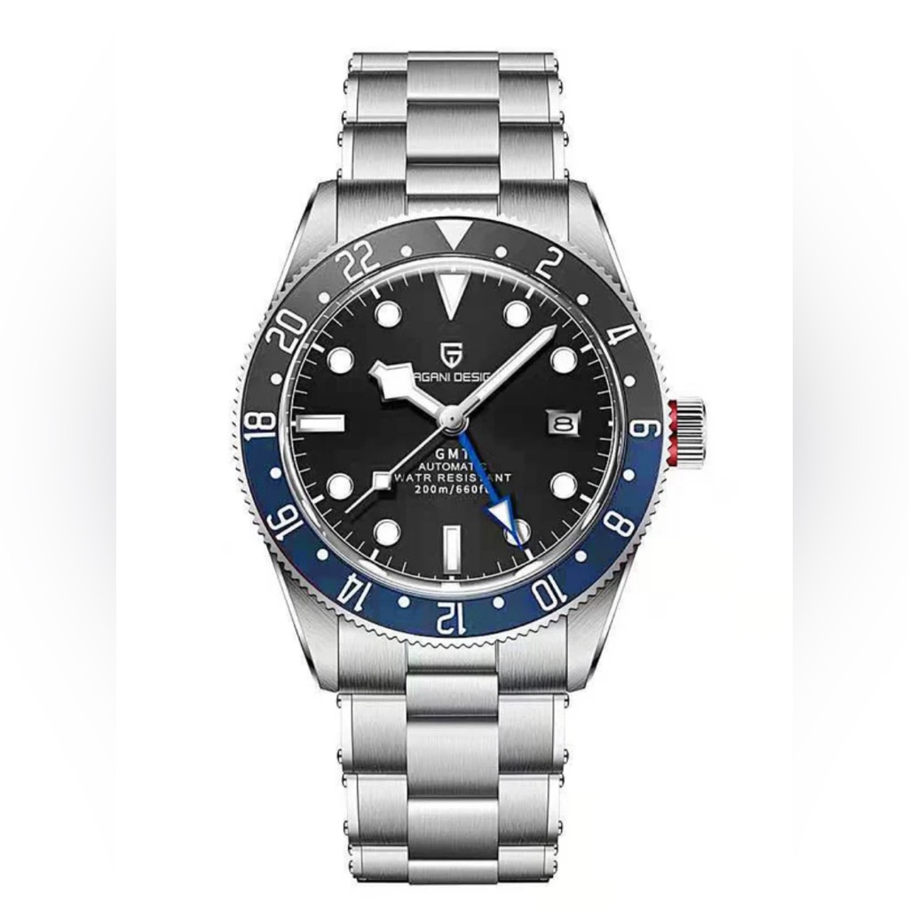 Pagani Design Black Bay Gmt Mens Automatic Mechanical Watch